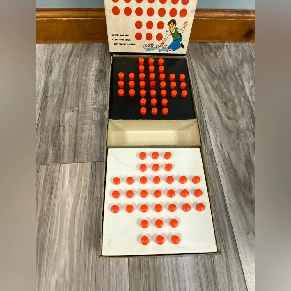 1975 Kohner DOUBLE HI-Q Game 2 Player Complete OG BOX Vintage No. 220 Solitaire - Picture 7 of 7
